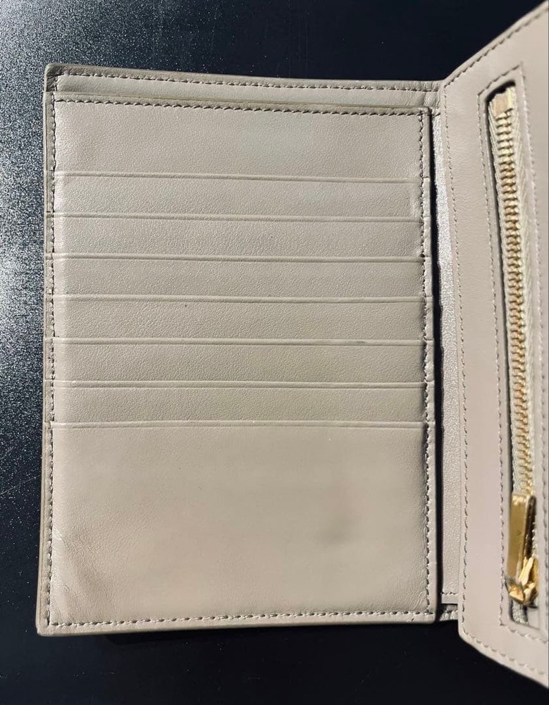 Excellent Condition Celine Bifold Wallet Multi Function Greige From Japan