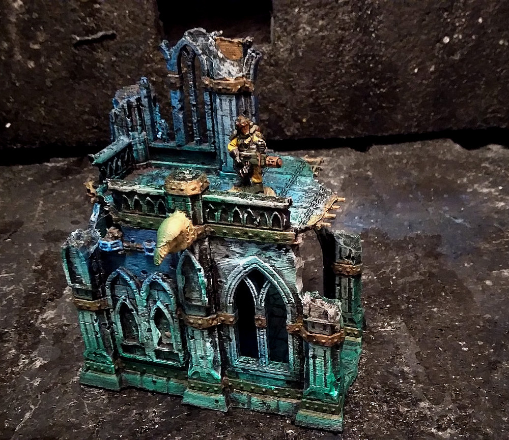 Warhammer 40k Terrain-Small Ruins- Painted Very Durable Ready for the table