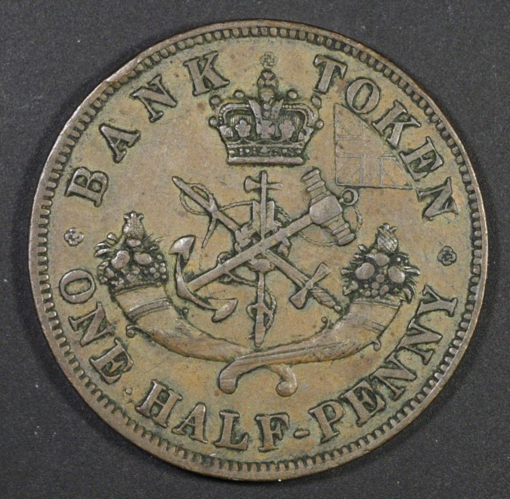 1852 Upper Canada Half Penny Token - Breton #720