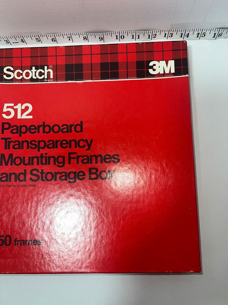Scotch 3M 512 Paperboard Transparency Mounting Frames & Storage Box - 35 Frames!