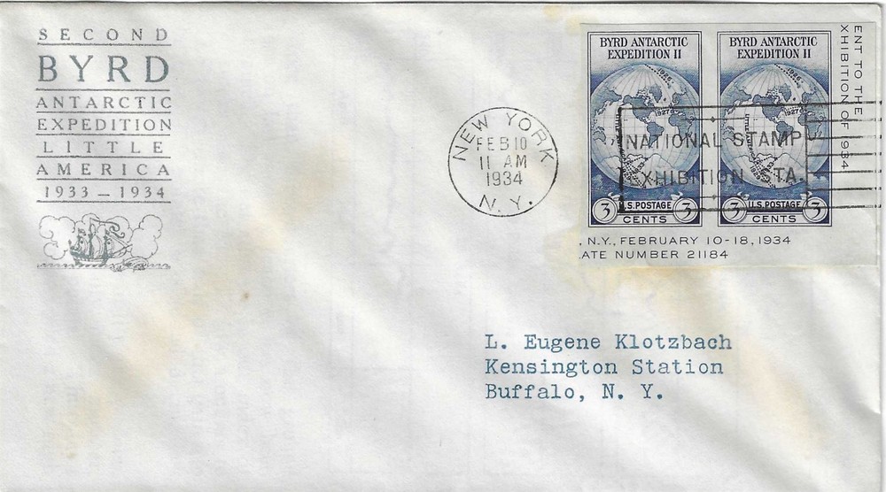 FDC   # 735a-39   --  1934  Byrd Imperforate  --  Linprint