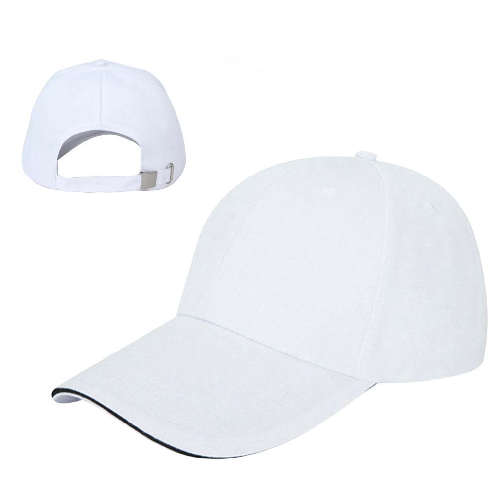 Trucker Hat Baseball Cap Snapback Adjustable Plain Solid Men Sport Cap White