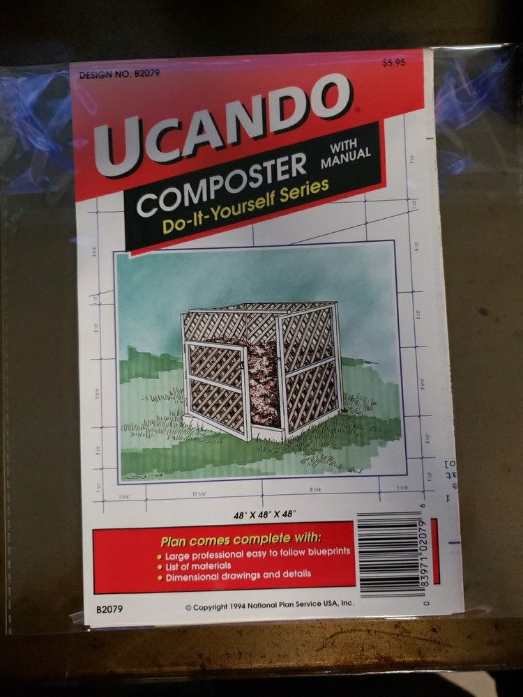 UCANDO B2079 Composter Plans Rebagged With Material List NOS