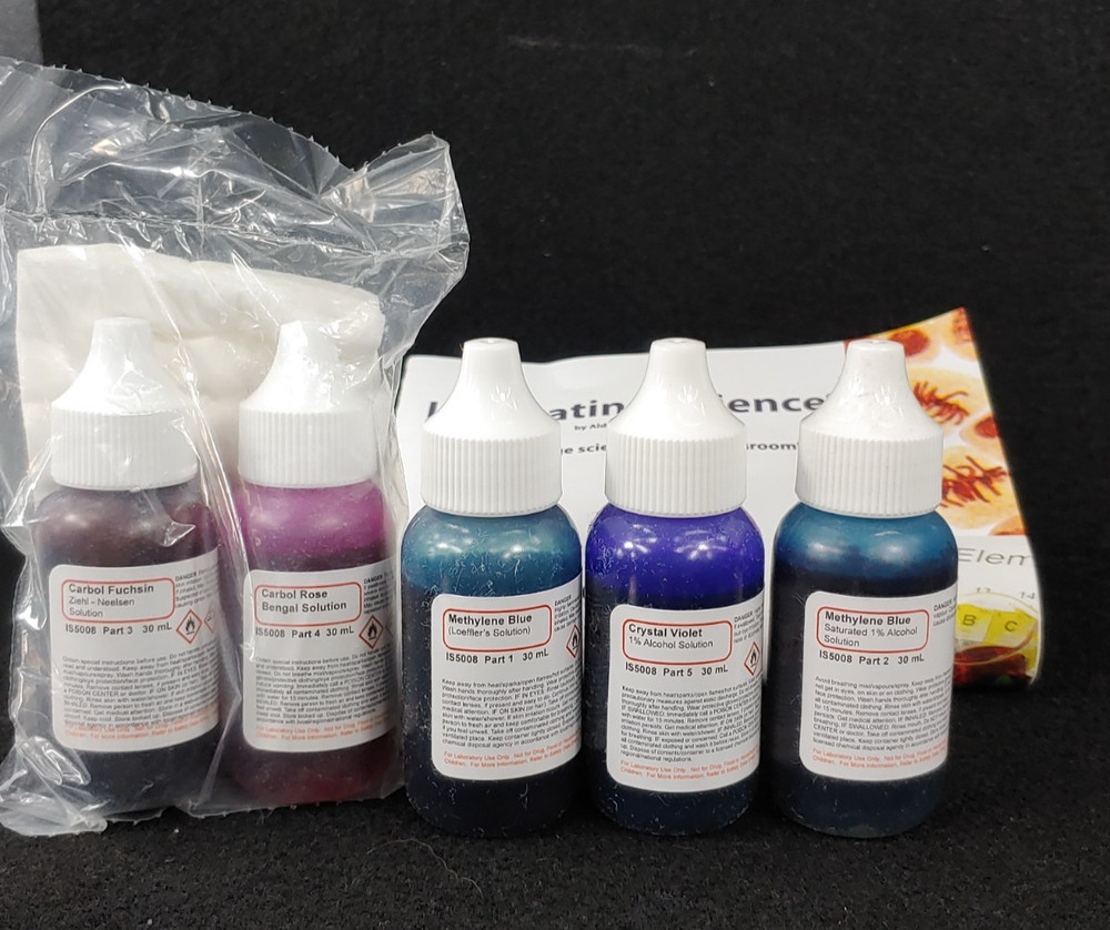 ALDON Innovating Science Bacteria Stain Set - 5 Microscope Slide Stains in...
