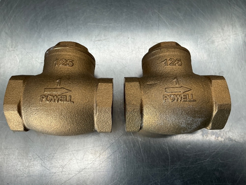 (2) Powell Brass Swing Check Valve 1.25"