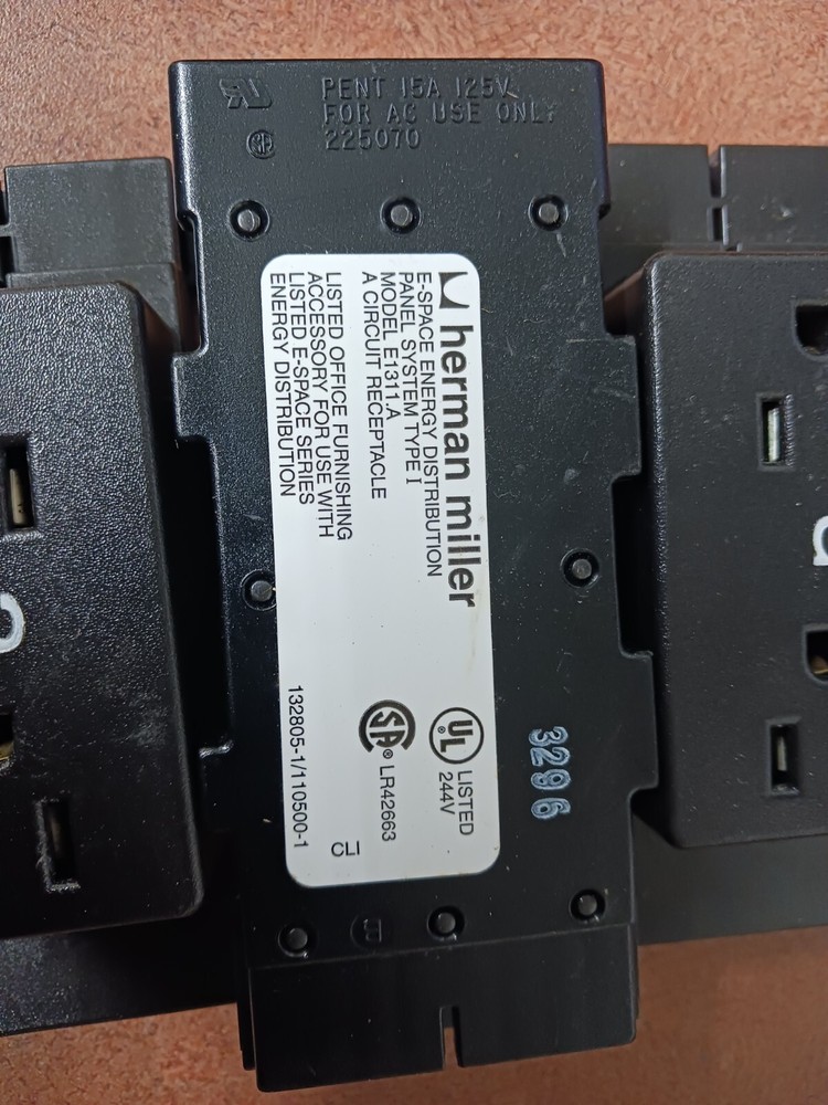 3X - HERMAN MILLER E-Space Receptacles, E1311.A, E1311.B, E1311.C, E1311.D BLACK