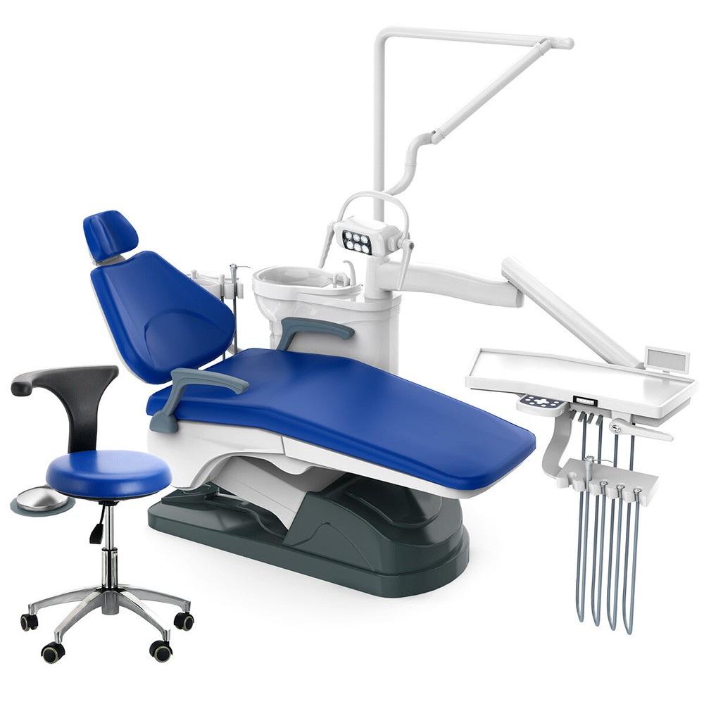 Dental Unit Chair Hard Leather Computer Controlled/Delivery Unit &4H Compressor