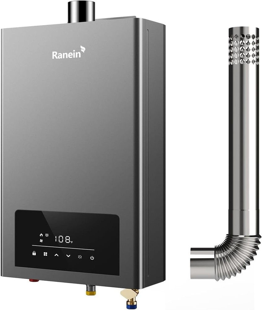 Ranein Tankless Natural Gas Water Heater, 80,000 BTU, 3.6 GPM