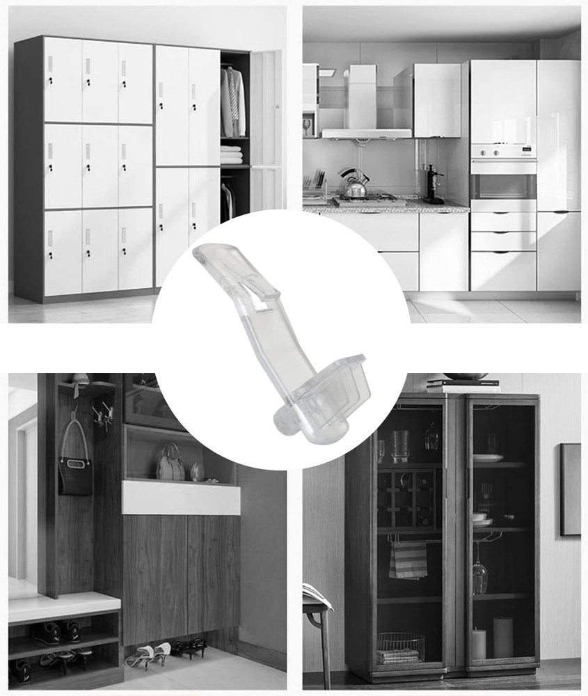 Shelf Support Peg 20PCS Clear Plastic Locking Shelf Support Pin Clips, Cabinet