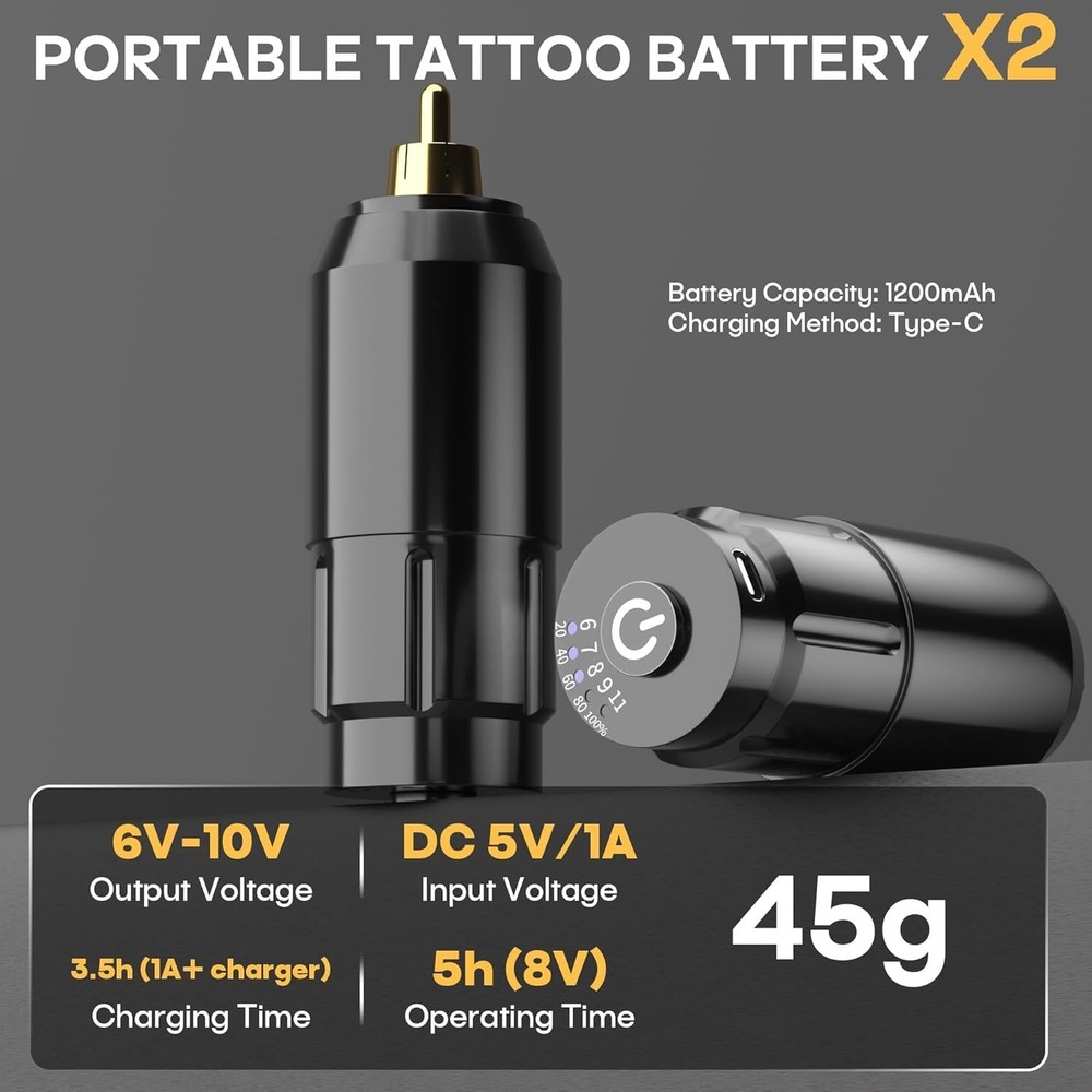 Wireless Tattoo Kit Complete for Beginners Pen Machine with Power Supply Needles