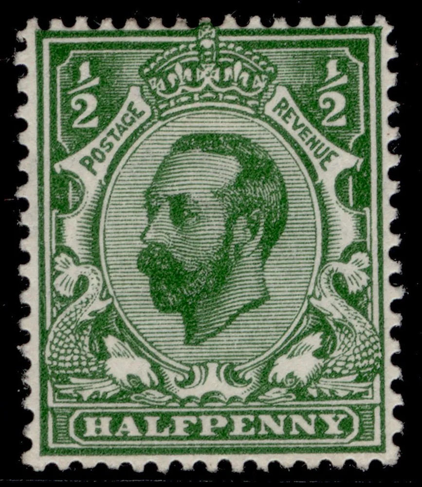 GB GV SG325 SPEC N2(6), ½d deep green DIE B, M MINT. Cat £35.