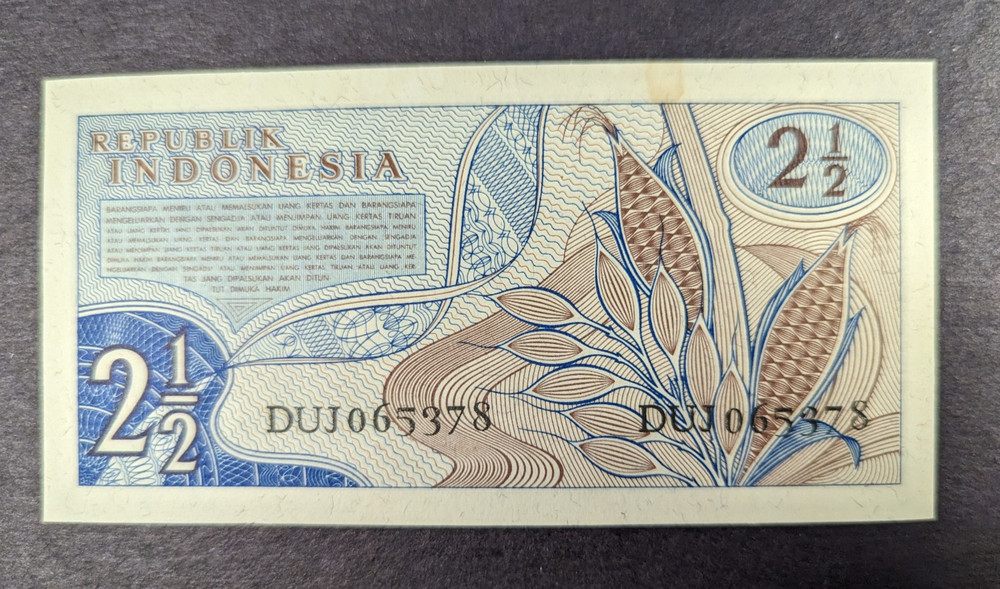 Indonesia 2 1/2 Rupiah 1961 UNC
