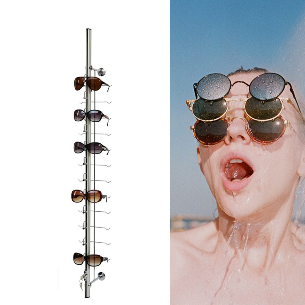 10Pcs Sunglasses Display Racks Lockable Eyeglasses Storage Holder Hold 12 Frames