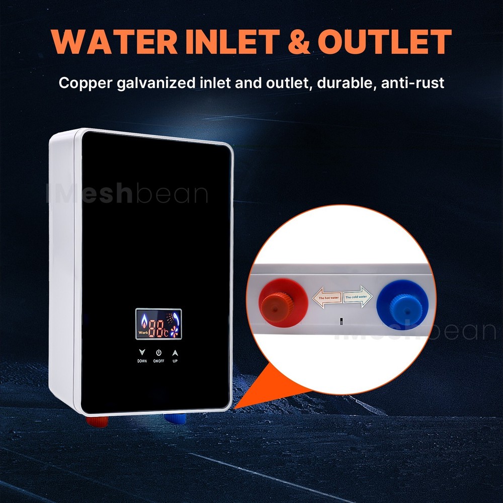 220V 6500W Tankless Electric Water Heater Instant Boiler On Demand Whole House