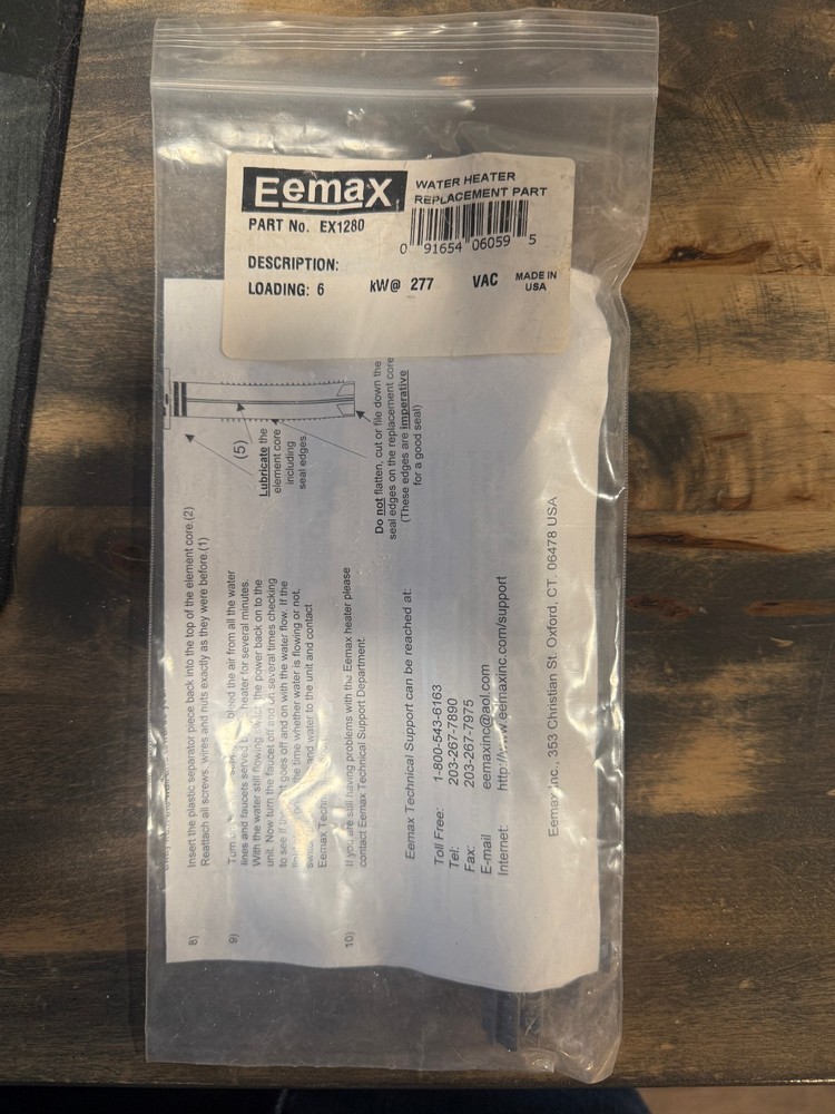 Eemax Ex1280 Heating Element, 277V, 6000W