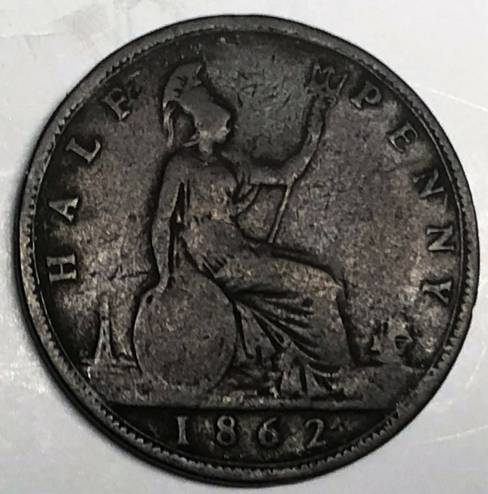 # C9352 GREAT BRITAIN COIN, HALF PENNY 1862
