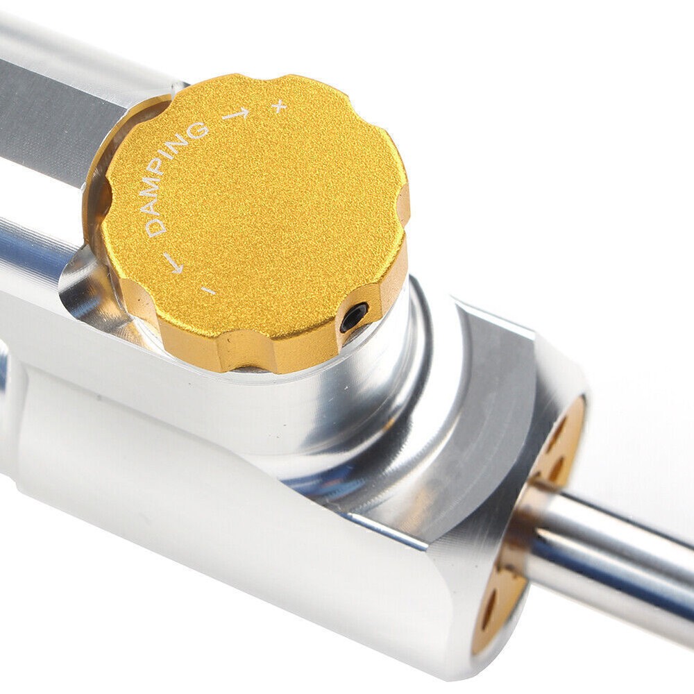 Steering Damper Stabilizer Adjustable Silver Bar CNC Universal For Motorcycle US