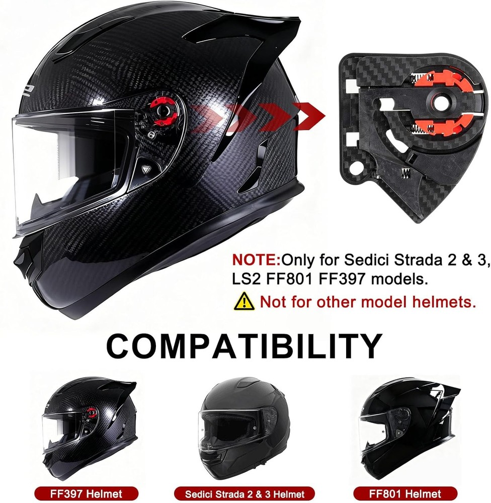 Strada 2 Strada 3 Visor Mechanism, Visor Base Plate Replace for LS2 FF801 FF397