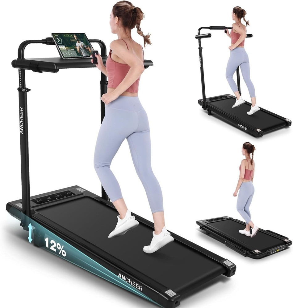 Removable Desk Workstation Foldable Treadmill for Home with Handle for Office
