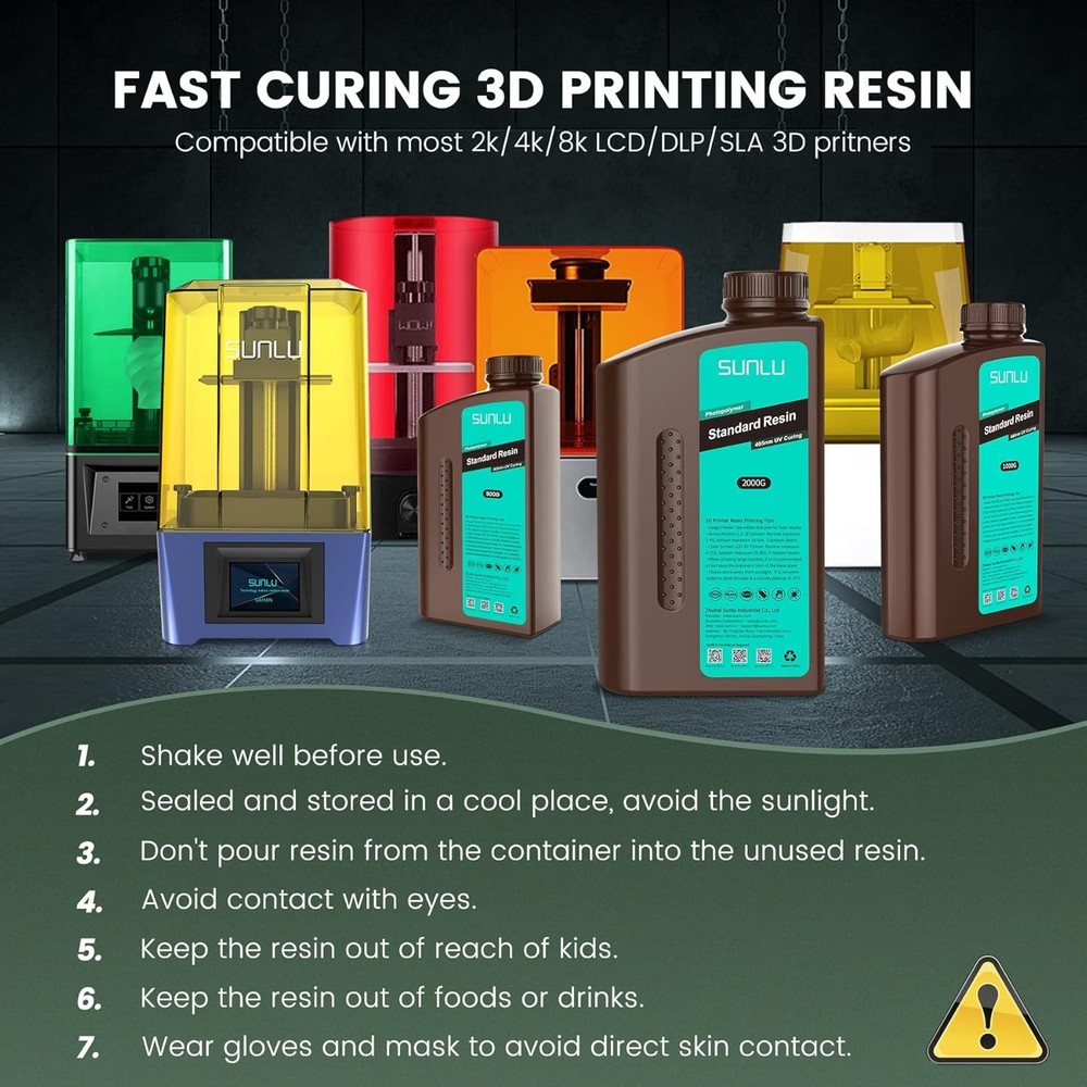Clear Blue 3D Printer Resin 1kg - Fast Curing, High Precision, Low Odor