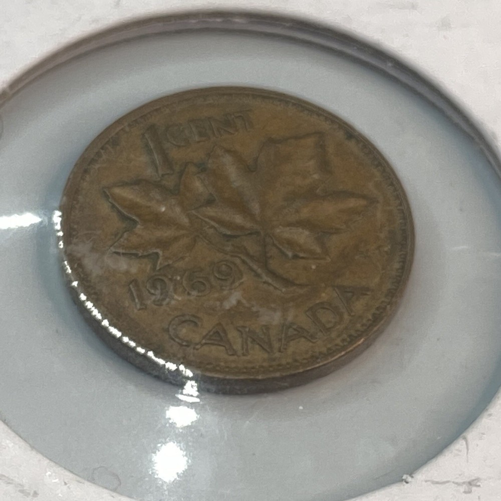 1969 Canada Elizabeth II One Cent Penny Circulated.