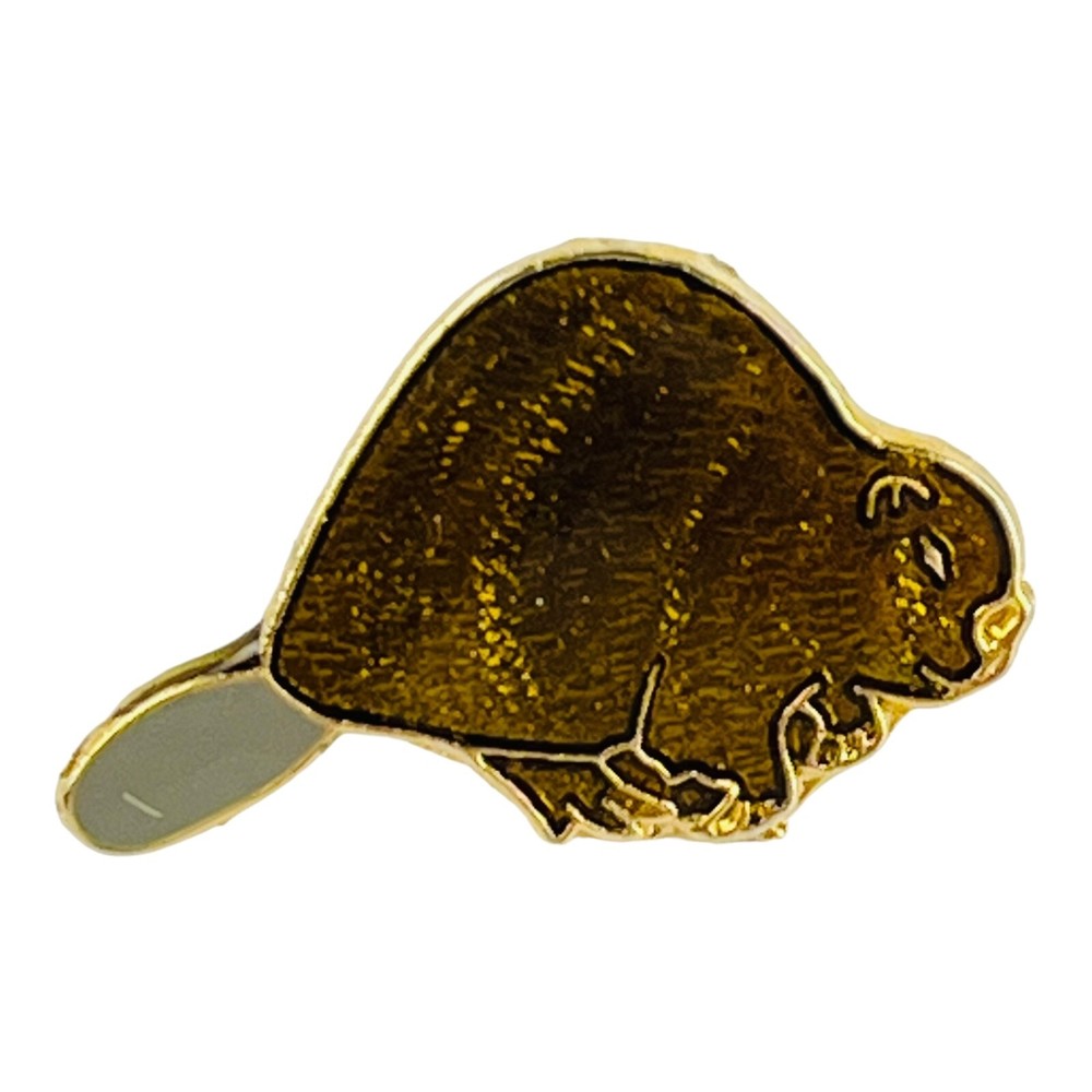 Vintage Beaver Lapel Hat Pin Gift