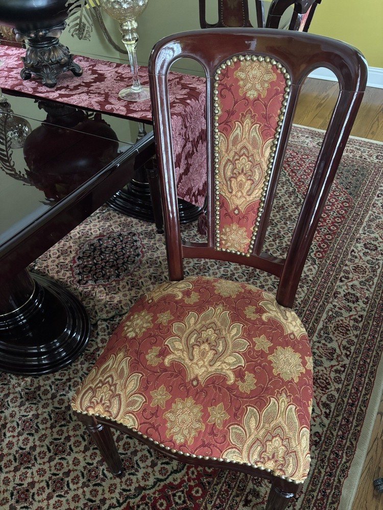 Italian Cherry Oak Dining Table with 6 Chairs
