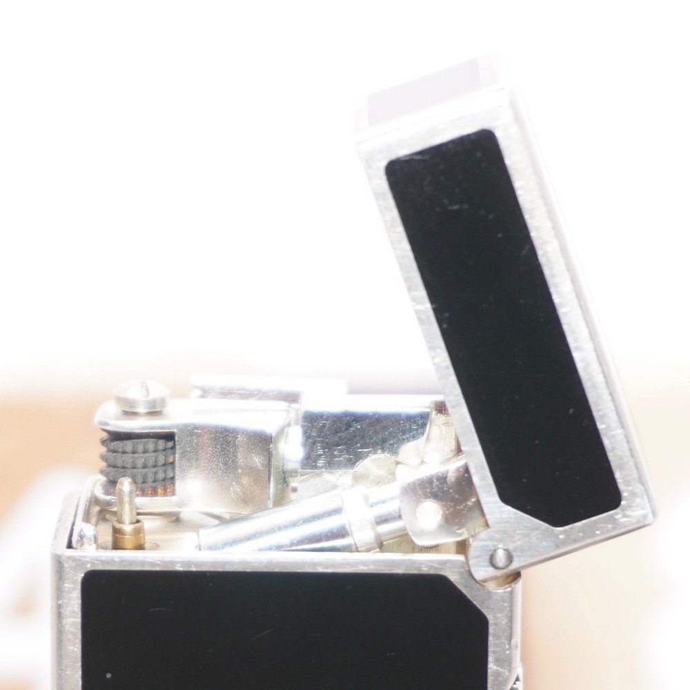 Dunhill Mini Lighter Silver & Black Lacquer_Ultrasonically Cleaned_Working