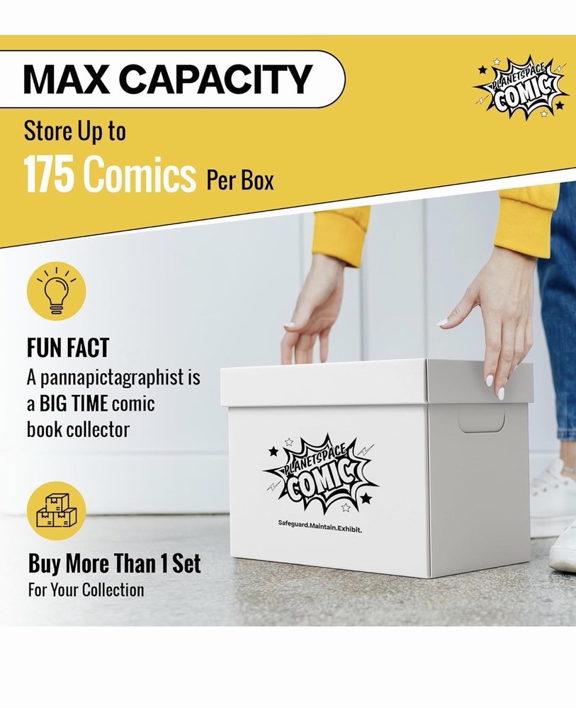 PlanetSpace Comic Book Storage Boxes 22-Pack w/ Dividers Dust-Proof Acid-Free