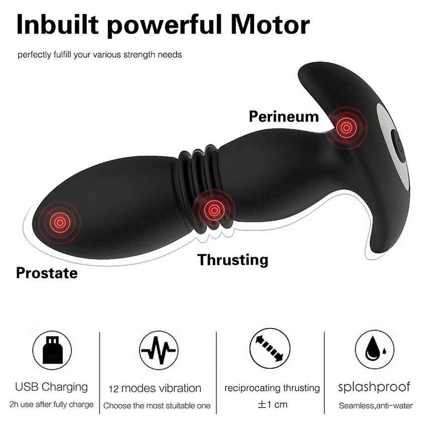Powerful Flapping Prostate Massager Motor Telescopic Vibrators Remote Control US
