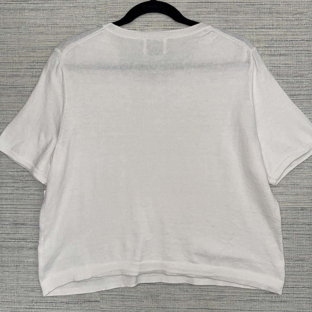 Revolve Stitches & Stripes White Summer Cropped Sweater Size Large