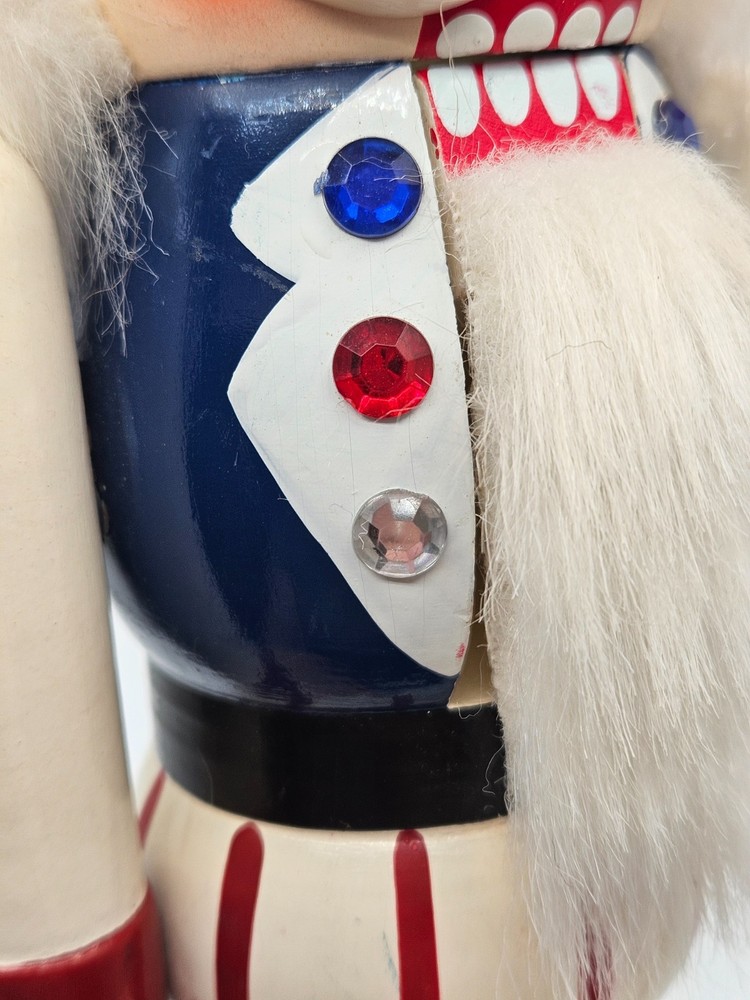 Vintage Decorative Nutcracker Red White & Blue Uncle Sam Patriotic Nutcracker