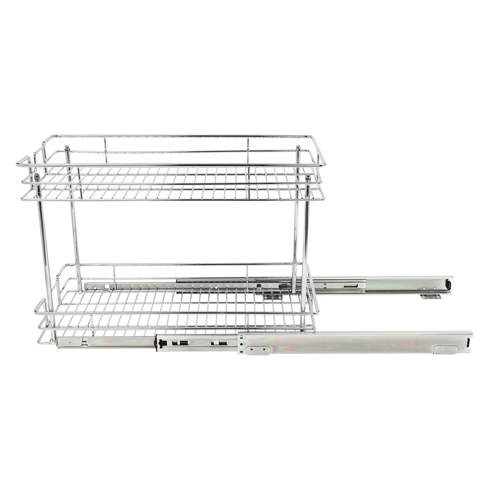 Pull Out Cabinet Organizer, 2-Tier Pull Out Shelves, Kitchen Cabinet Organizer