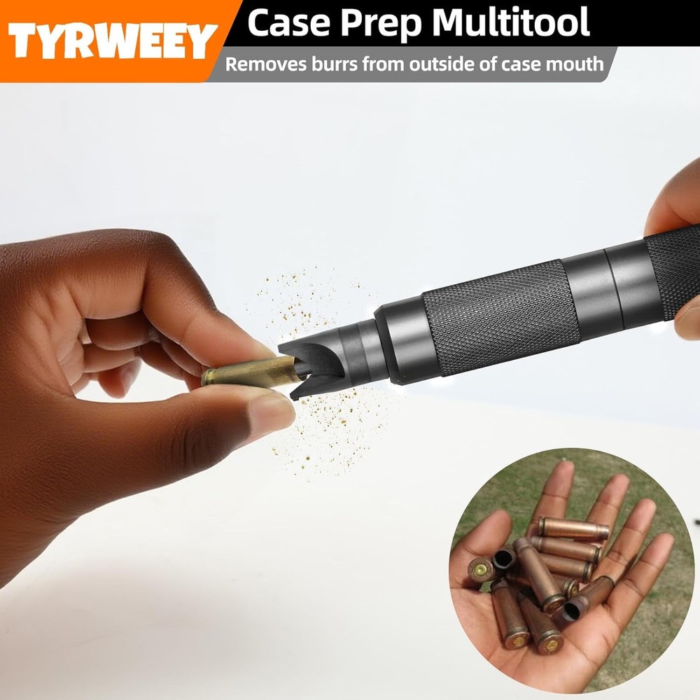 Case Prep Multitool, Chamfer Deburring Tools for Reloading, Primer Black