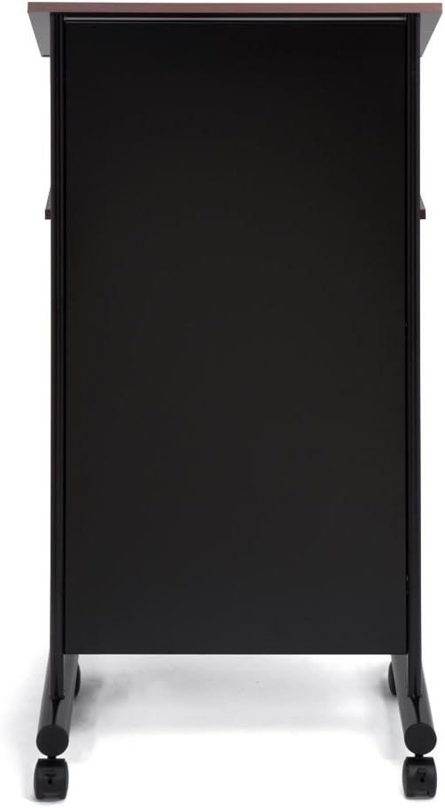 Audio-Visual Direct Wheeled Lectern Podium - Standing Standing, Black/Cherry
