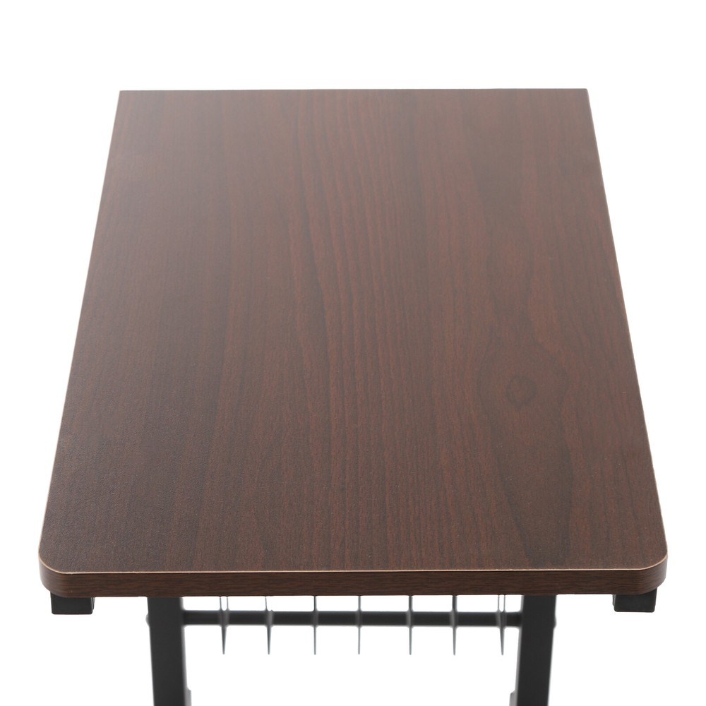 Height-Adjustable Side Table with Wheels for Bed and Home Use