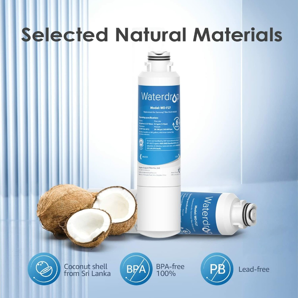 Waterdrop DA29-00020B Refrigerator Water Filter, Replacement for Samsung HAF-CIN