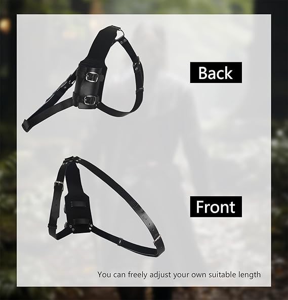 "HOMELEX Medieval Leather Back Sword Shoulder Frog - Adjustable Sheath Holster..