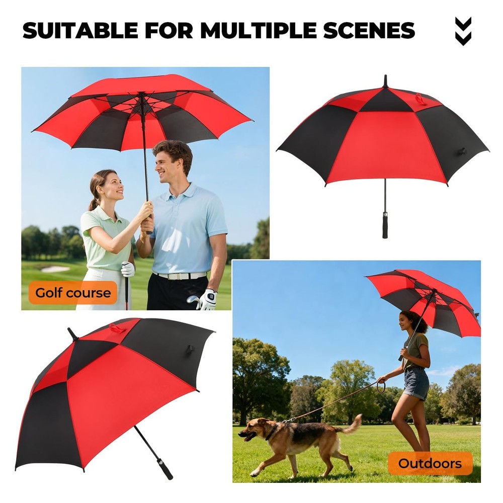 ZDSSM Automatic Open Golf Umbrella, 54/62/68/72 inch Extra Large Oversize Dou...