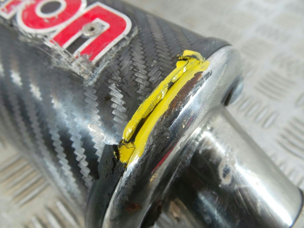 1995 TRIUMPH TRIDENT 900 left exit micron carbon exhaust silencer (see listing)