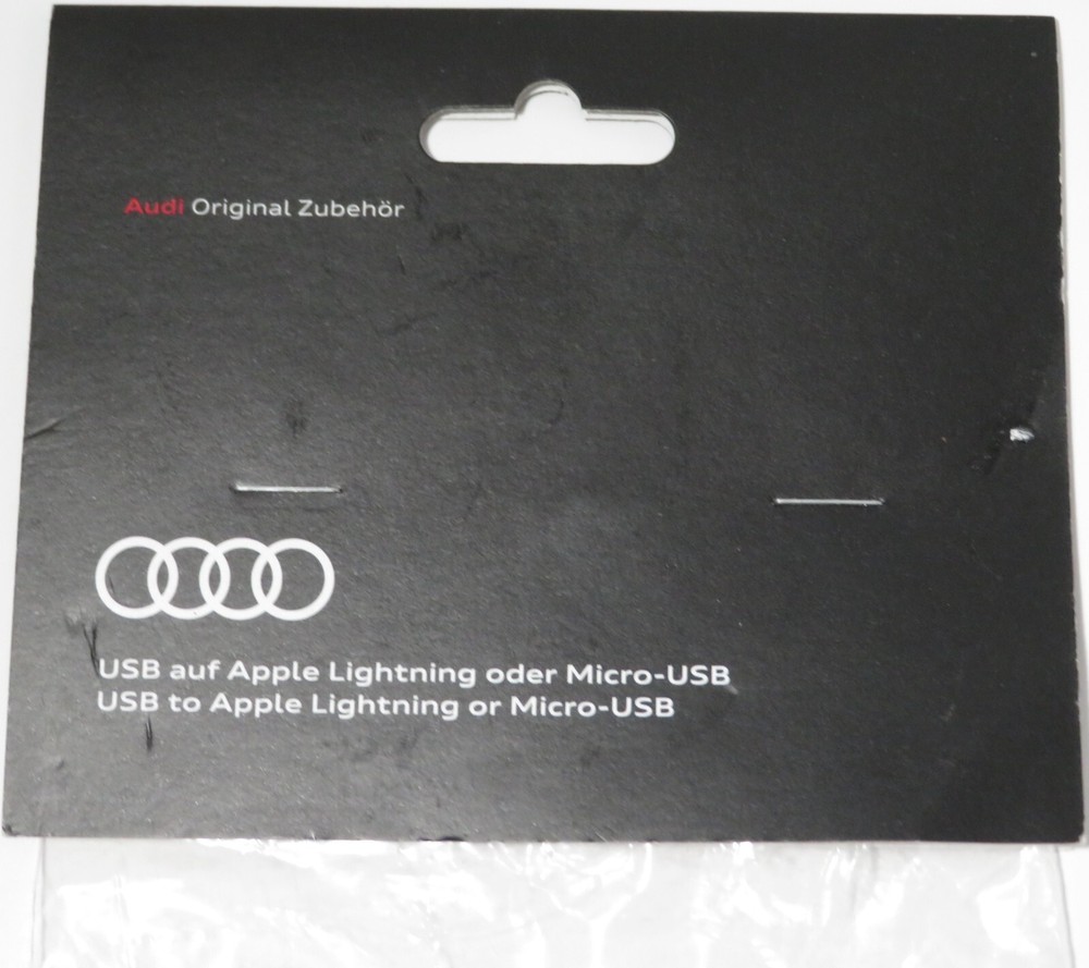 Genuine AUDI USB Cables - Apple Lightning & Micro-USB - OEM - NEW SEALED