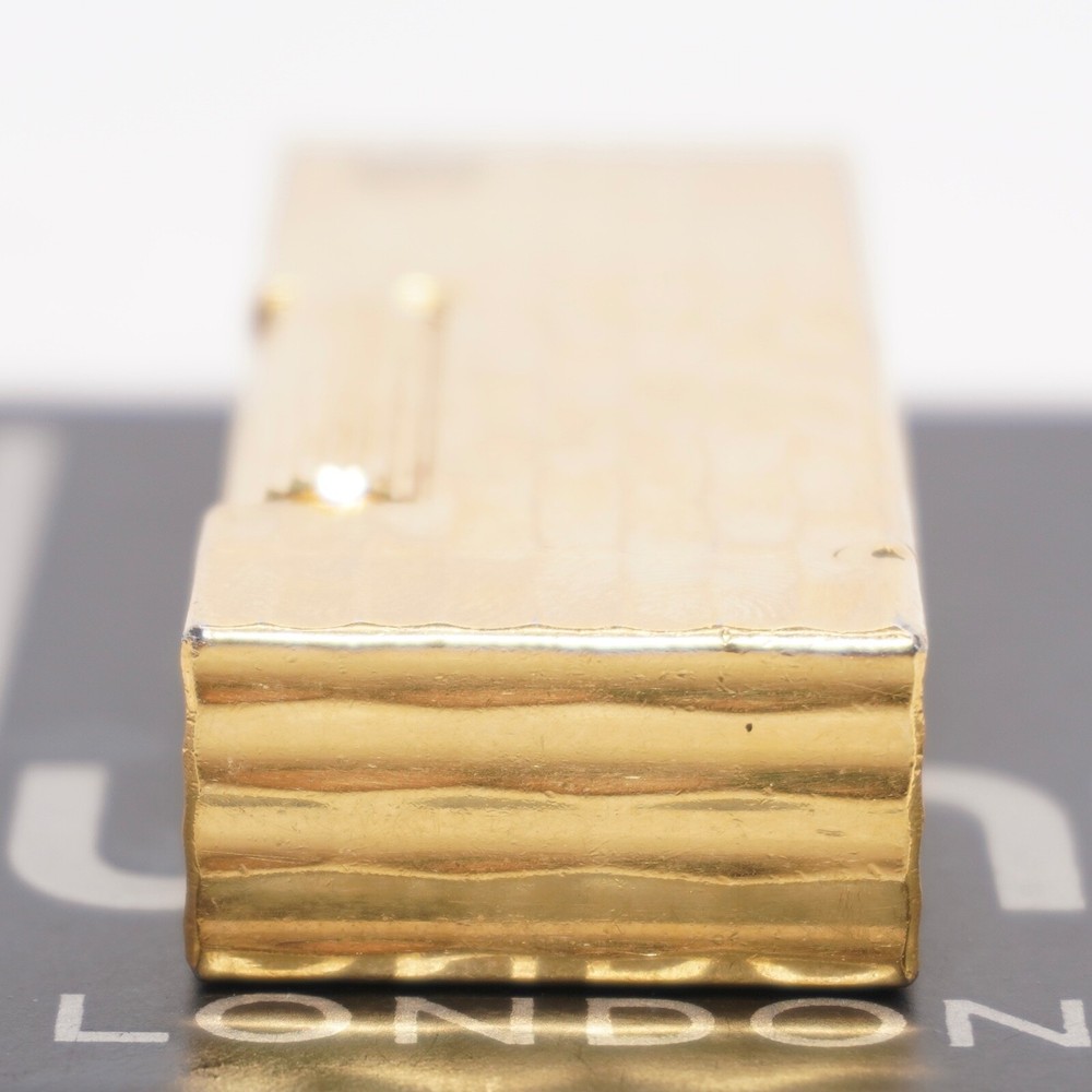 Dunhill Lighter Gold Bambo Pattern-Ultrasonically Cleaned_Working
