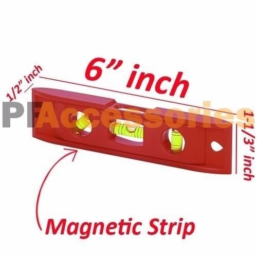 6" inch Mini Magnetic Torpedo Level Carpenter Carpentry Framing Bubble Level Red