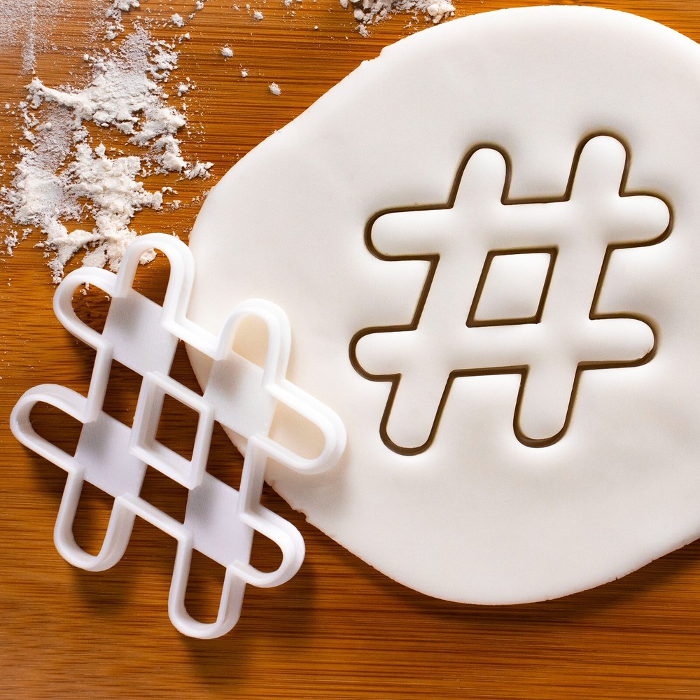 Hashtag Cookie Cutter - social media technology computer communication tweets