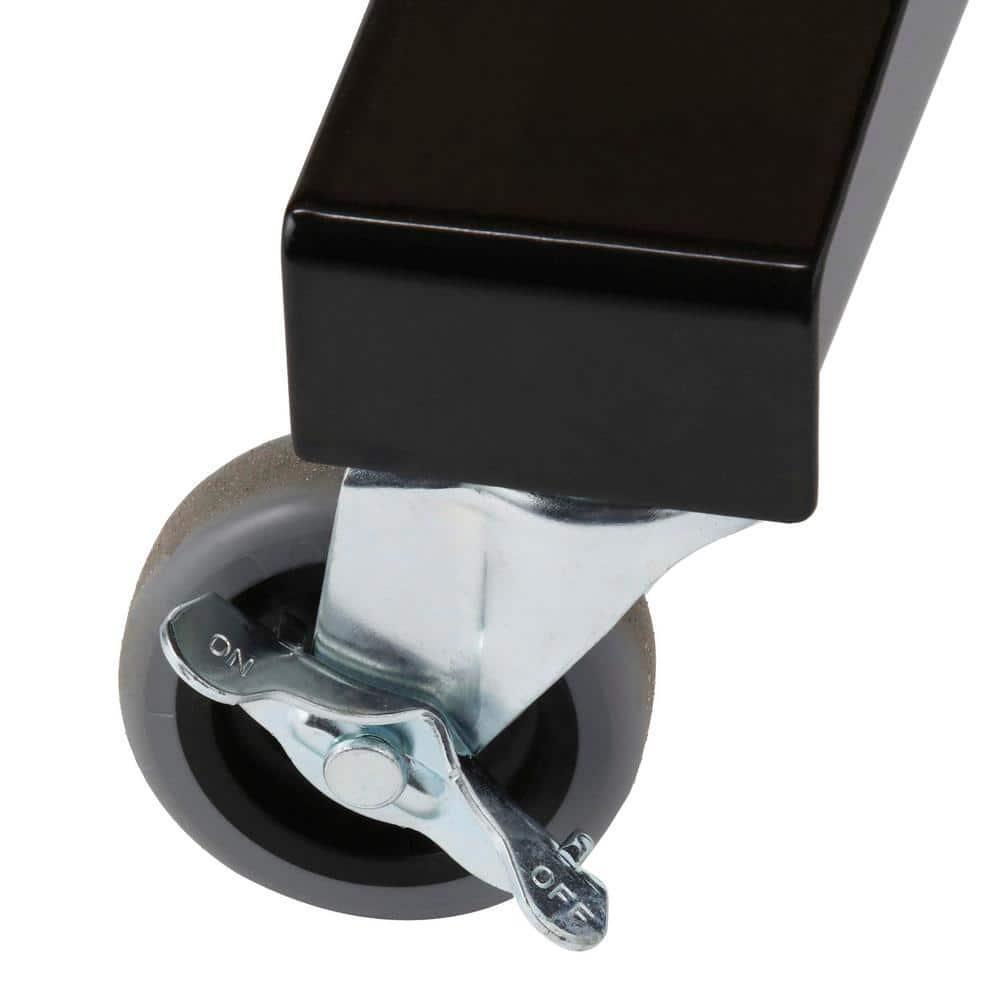 Workbench Table 62 in. W x 24 in. D Adjustable Height Solid Wood Top Black