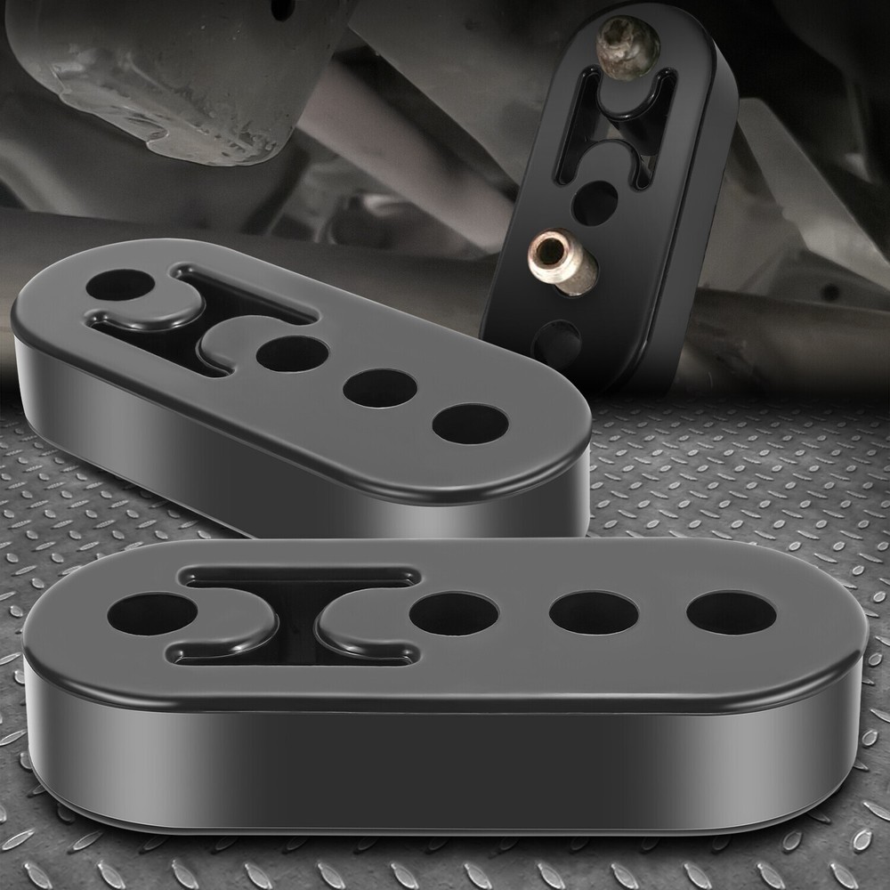 2Pcs 4 Hole Polyurethane Exhaust Tail Pipe Hanger Insulator Mount Holder Bracket