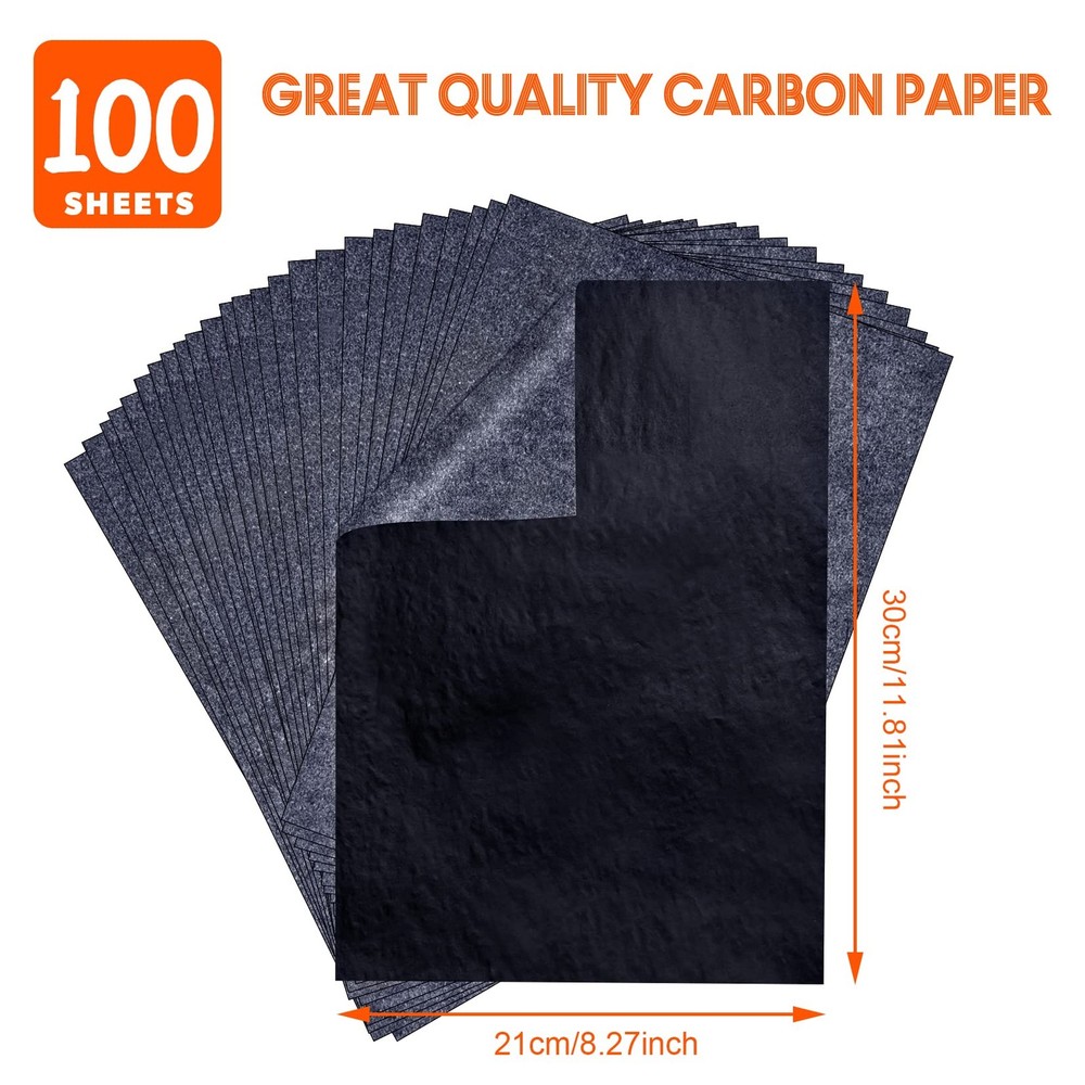 psler 100 Sheets Carbon Paper Sheets, Transfer A4 (100 Sheet), Black