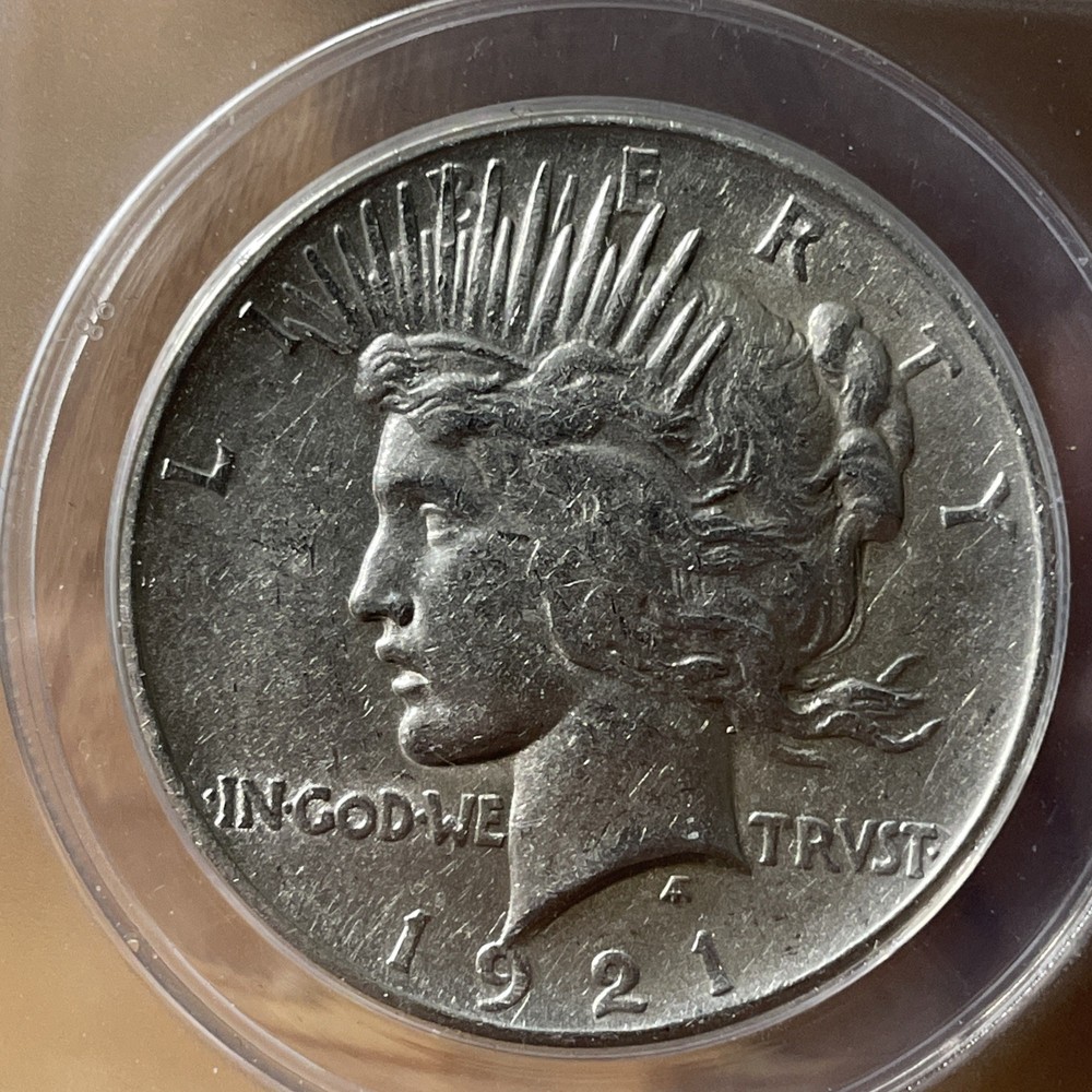 1921 Peace Dollar AU 55 ANACS