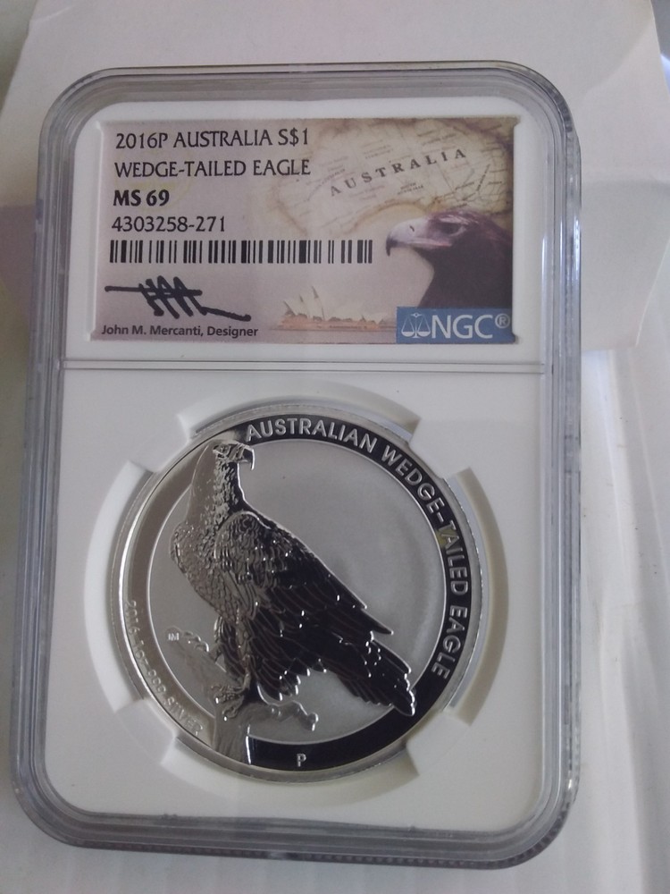 2016 $1 Australia Wedge Tailed Eagle1oz Silver Coin NGC MS69