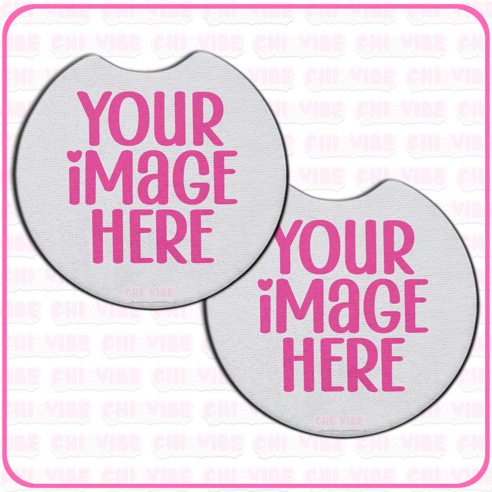 Custom Car Coasters 2pc Set Custom Handmade Cup Holder Inserts